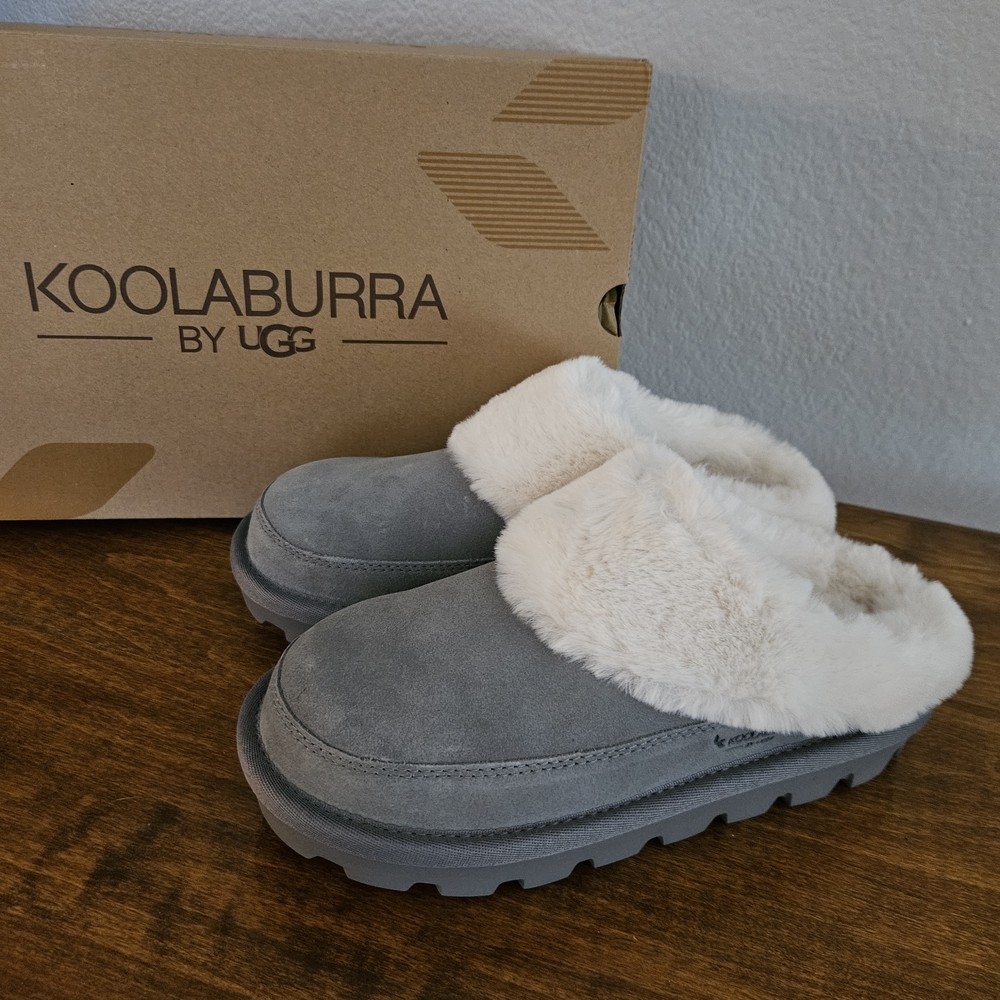 Koolaburra by UGG Gray and Cream Womens Slippers
